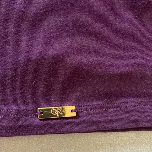 Calvin Klein Purple T-Shirt Dress with Embellished Studded Signature Large - Picture 3 of 5